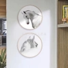 A simple decorative painting with a round white horse frame for hanging in the living room and bedroom Item Picture
